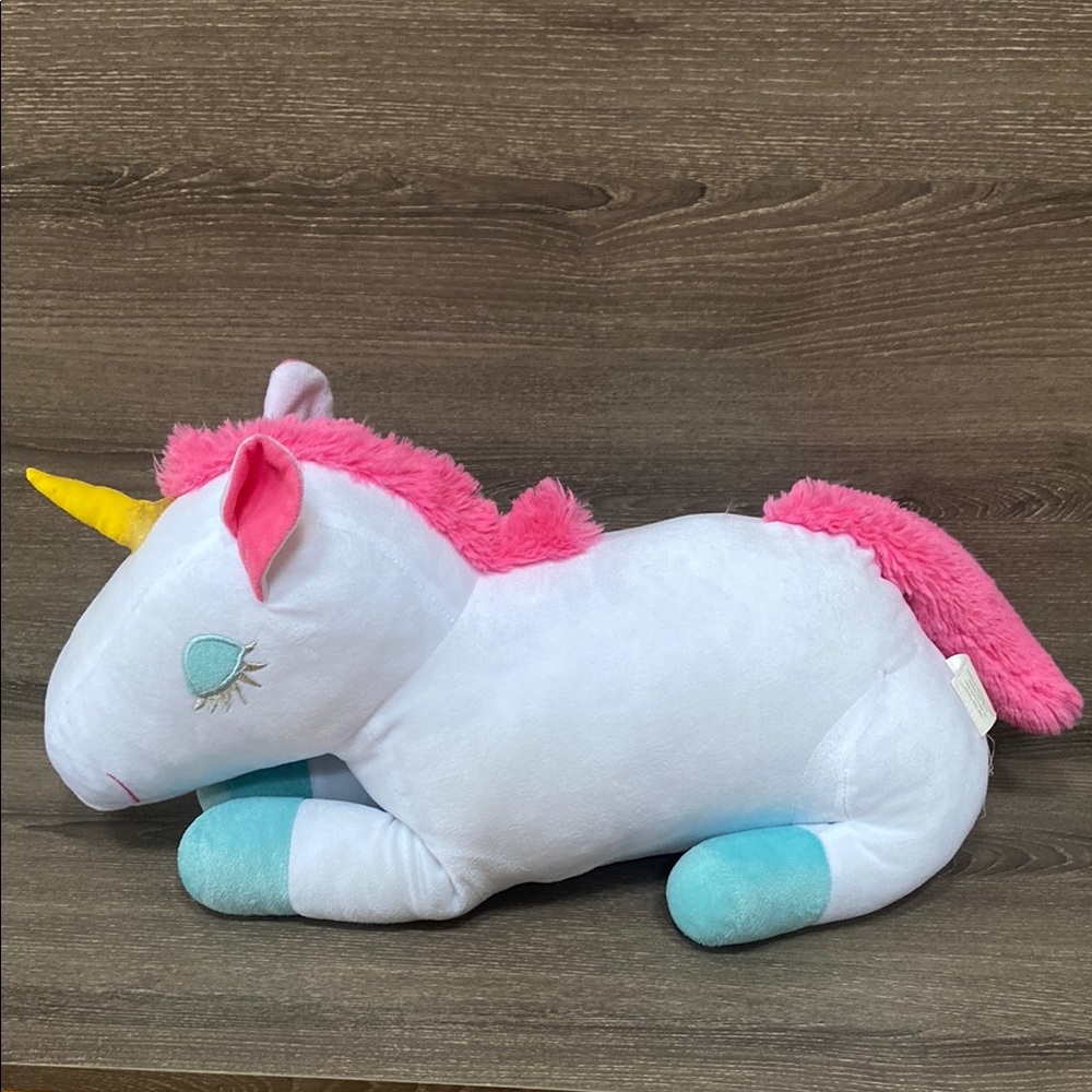 Your Zone Kid's Unicorn 3D Stuffie Plush Toy Decorative Throw Pillow Plushie